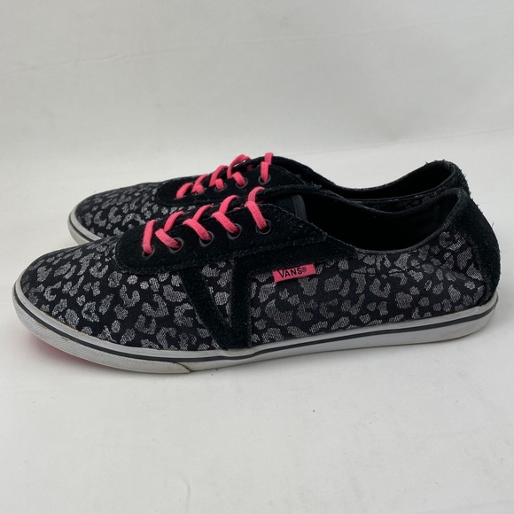 VANS Black Cheetah Leopard Print  Canvas Low Skate Sneaker Size 8.5 - Picture 3 of 14